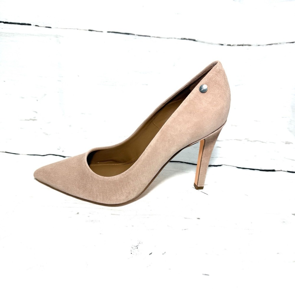 Calvin Klein Shoes Women's 8.5M Blush Pink Pumps Pointed Toe Mid Heel Suede New